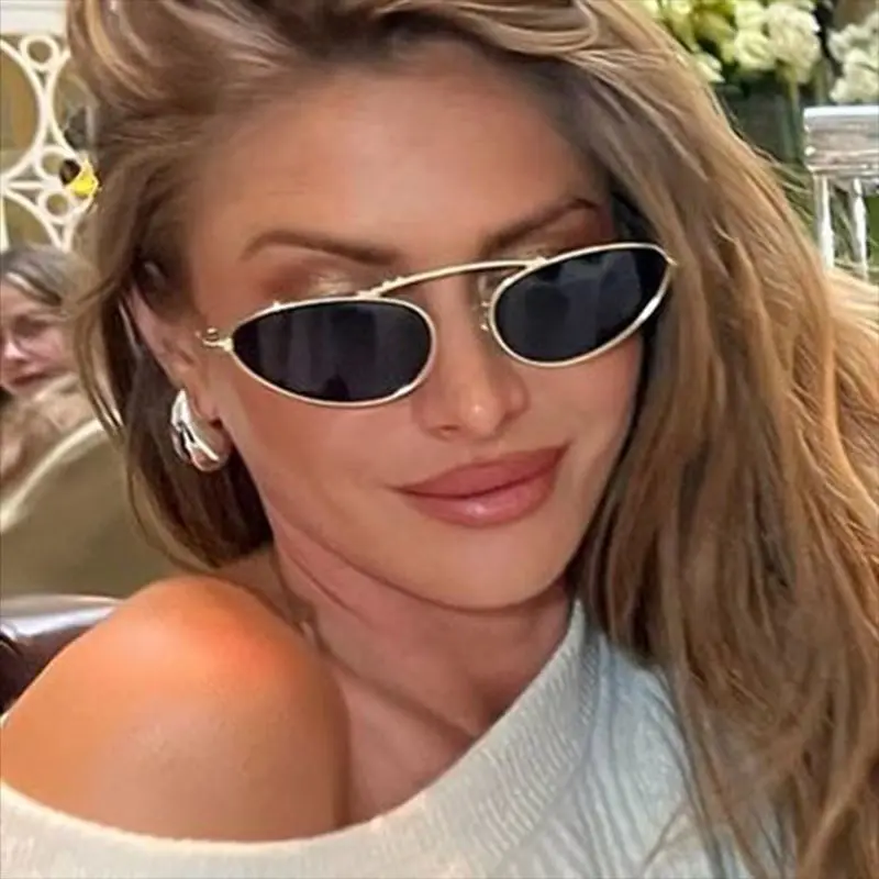 Metal Photo Panel - Nowe okulary przeciwsłoneczne w stylu Y2K,